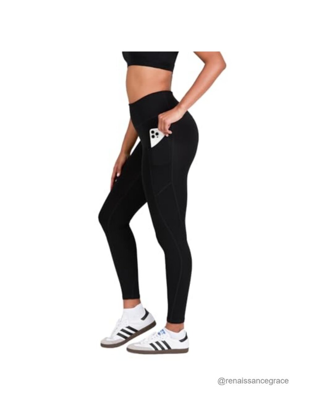High Waisted Pocket Leggings with Tummy Control, 4-Way Stretch, UPF 50+